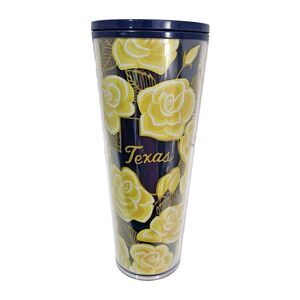 STARBUCKS Yellow Rose of TEXAS Cold Cup Tumbler Venti 24 oz No Straw